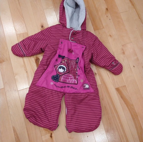 OS trois Mouton pink winter one piece many zippers for easy in out - Picture 10 of 15